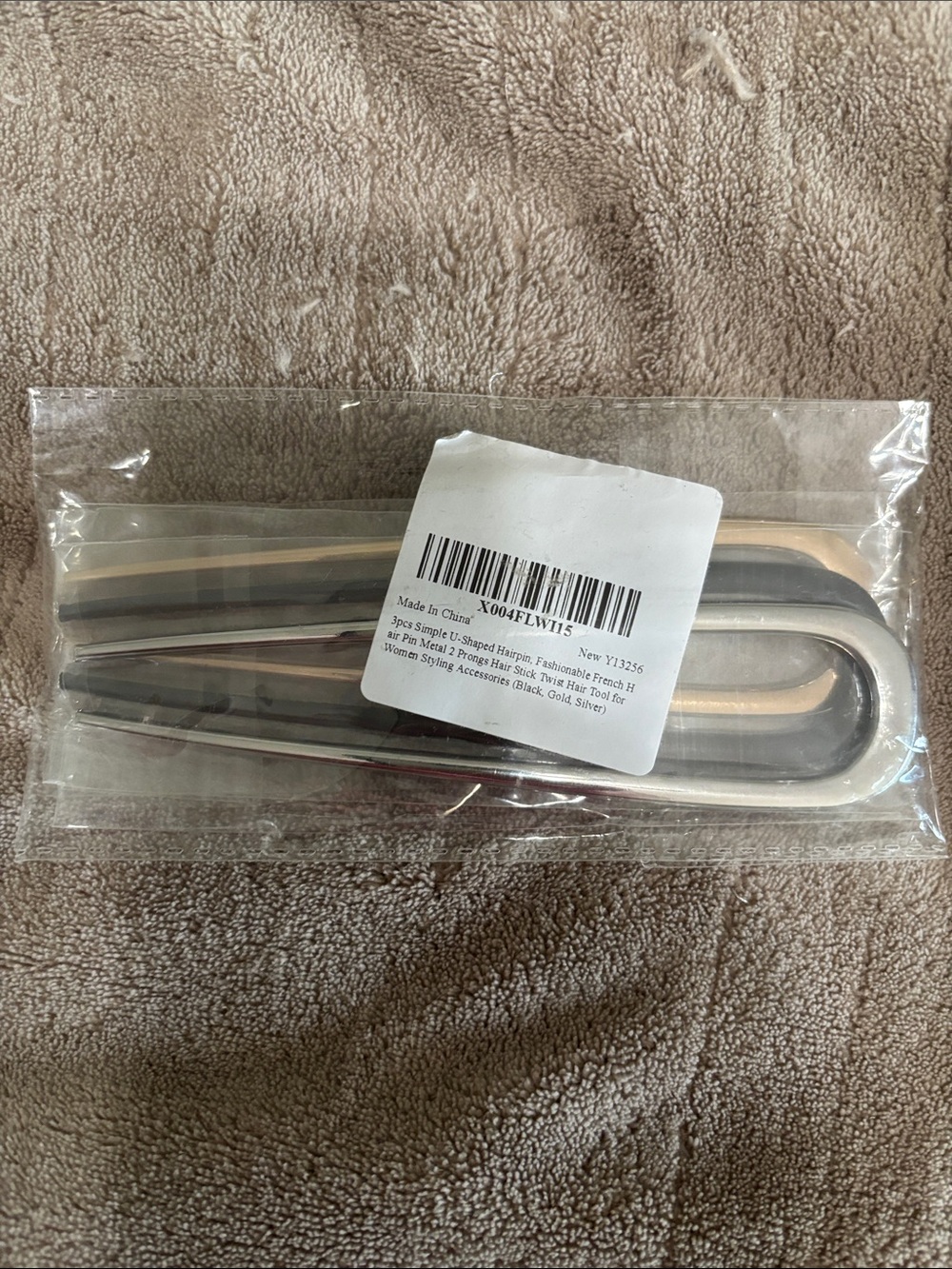 French Hairpins U-Shaped Metal Hairpins - Black, Silver, & Gold - Unbranded